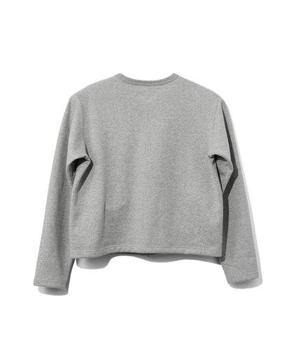 SWEAT CARDIGAN CREW NECK GRAY
