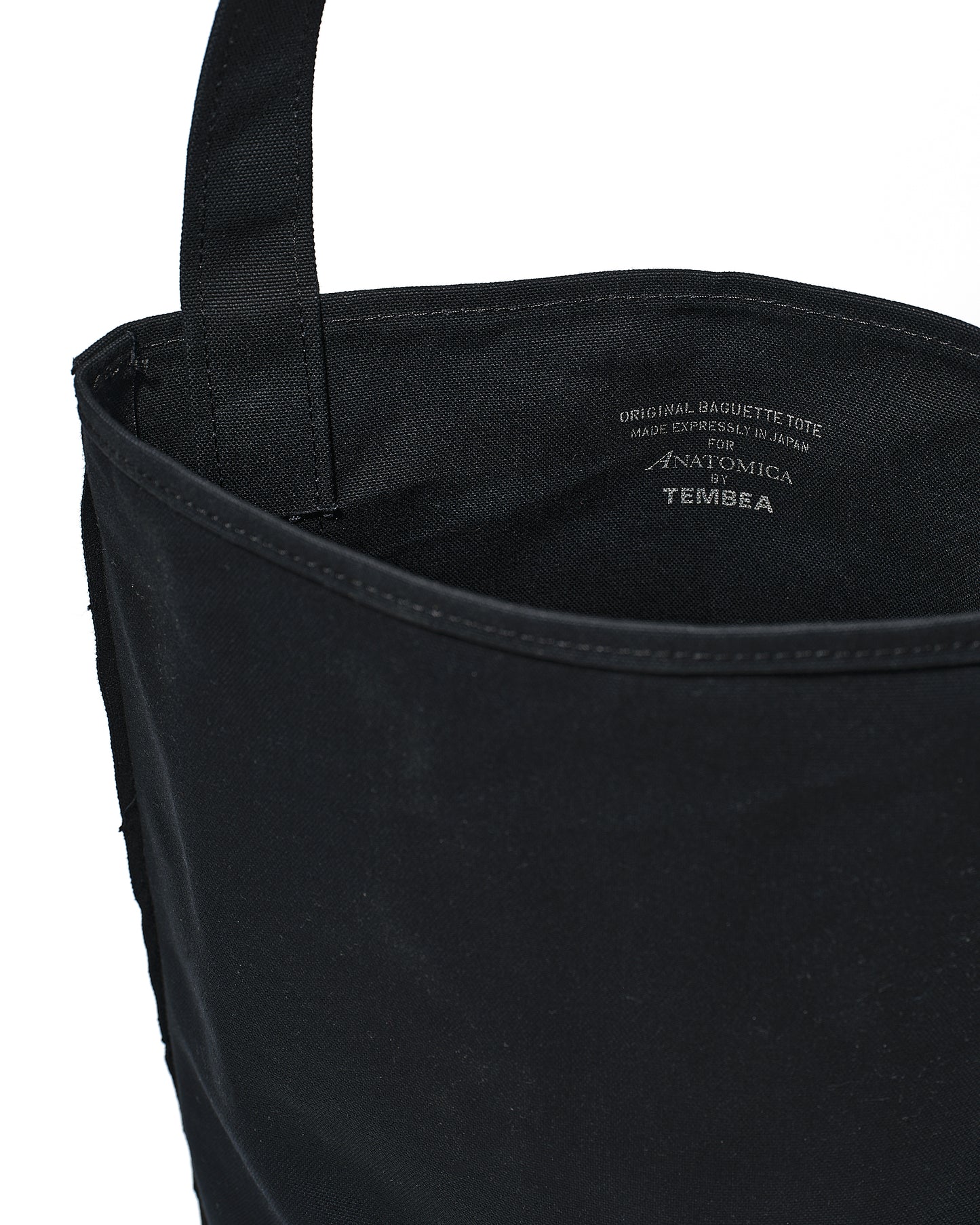 ANATOMICA by TEMBEA BAGUETTE TOTE COTTON CANVAS BLACK
