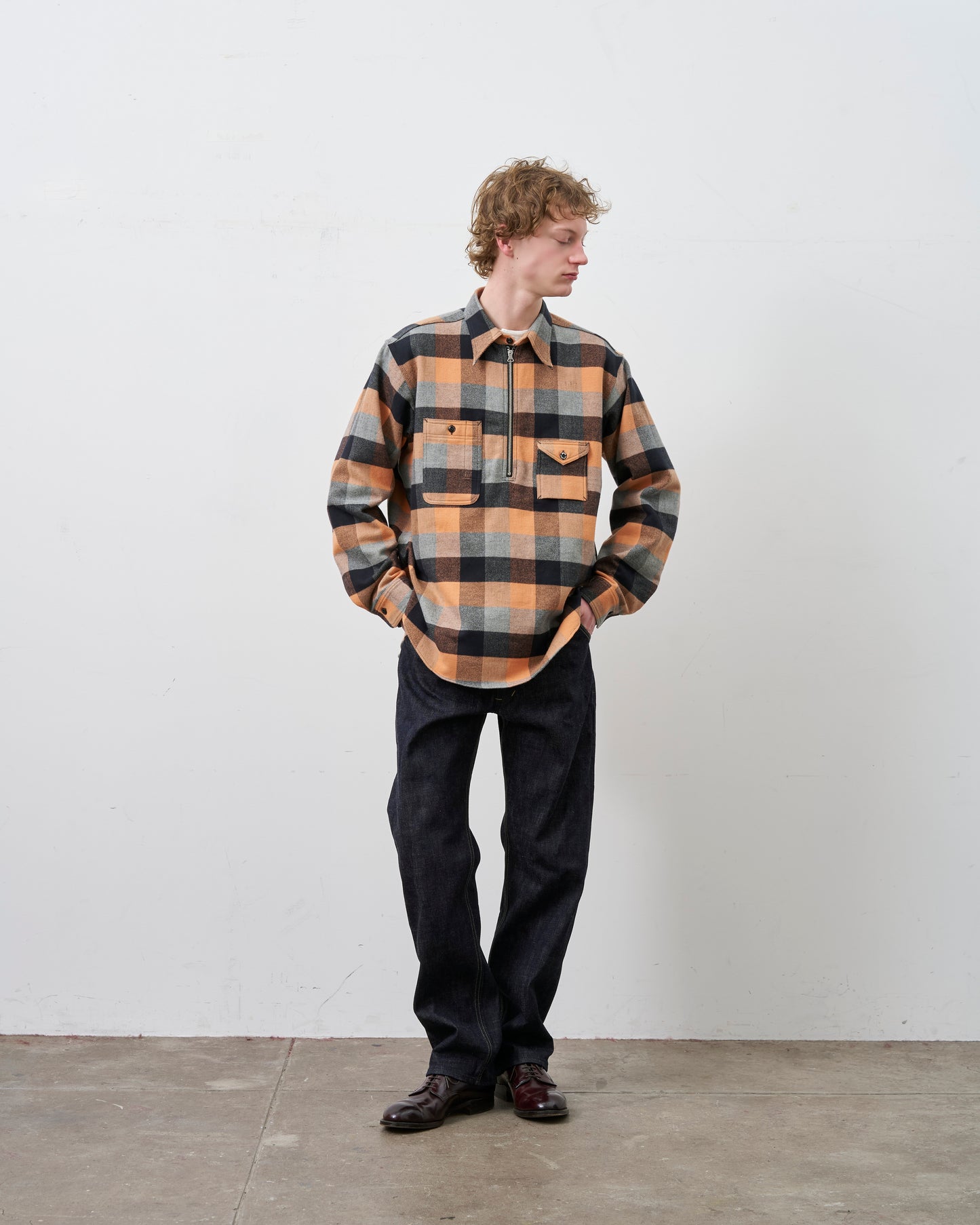 【Launch on September 12th】BIG YANK Y1936 HALF-ZIP SHIRTS FLANNEL BROCK CHECK