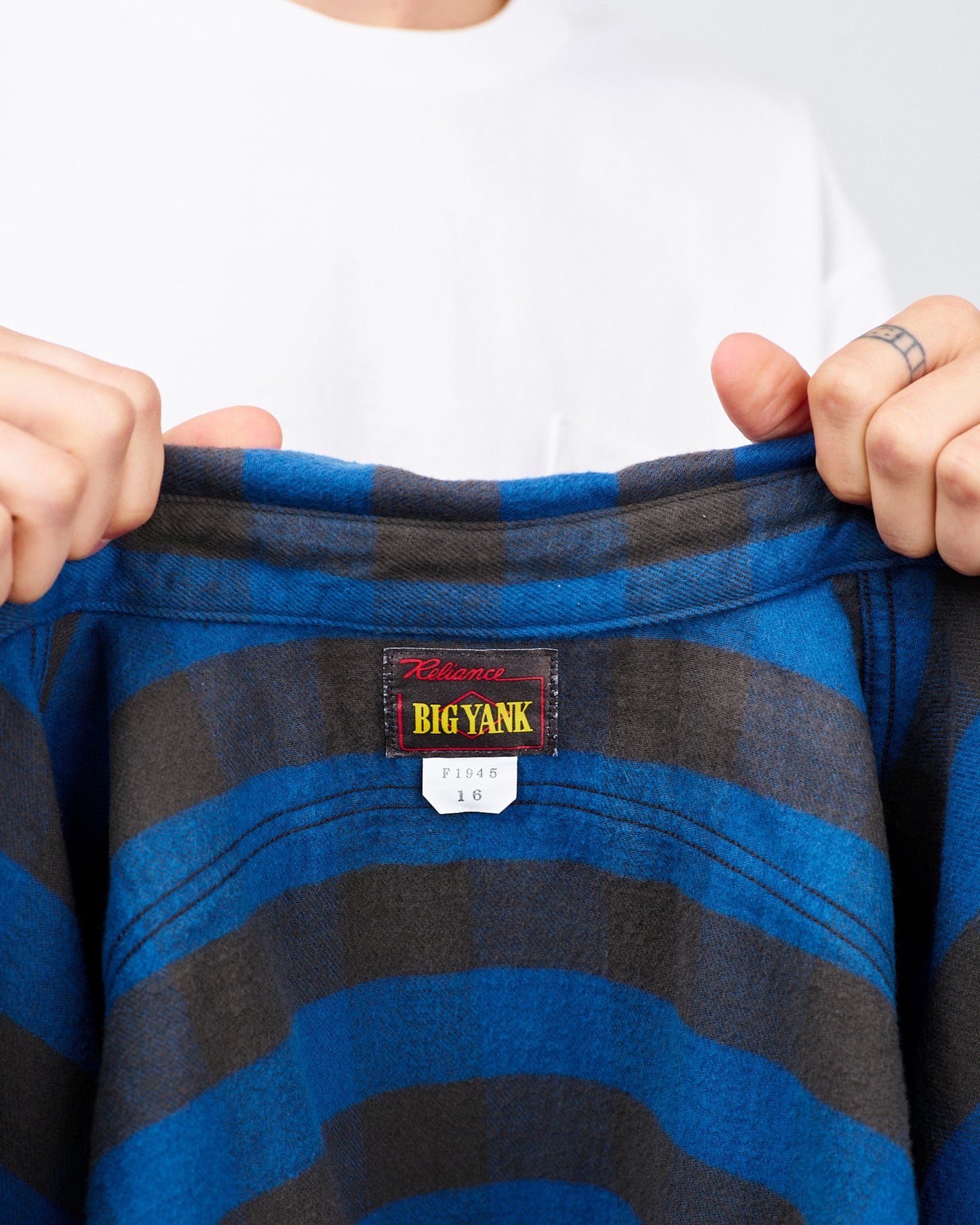 BIG YANK Y1945 SHRITS FLANNEL BROCK CHECK BLUE