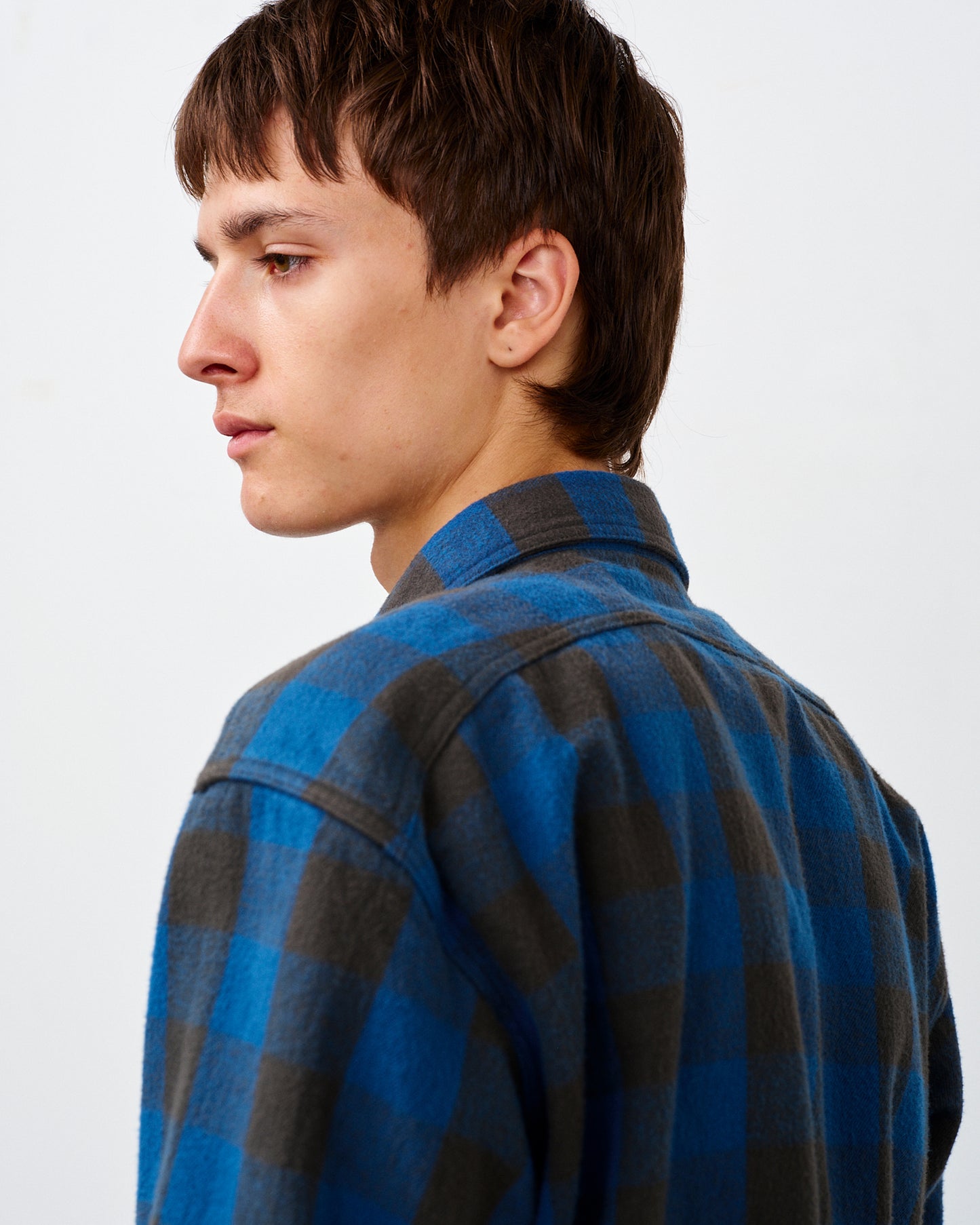 BIG YANK Y1945 SHRITS FLANNEL BROCK CHECK BLUE