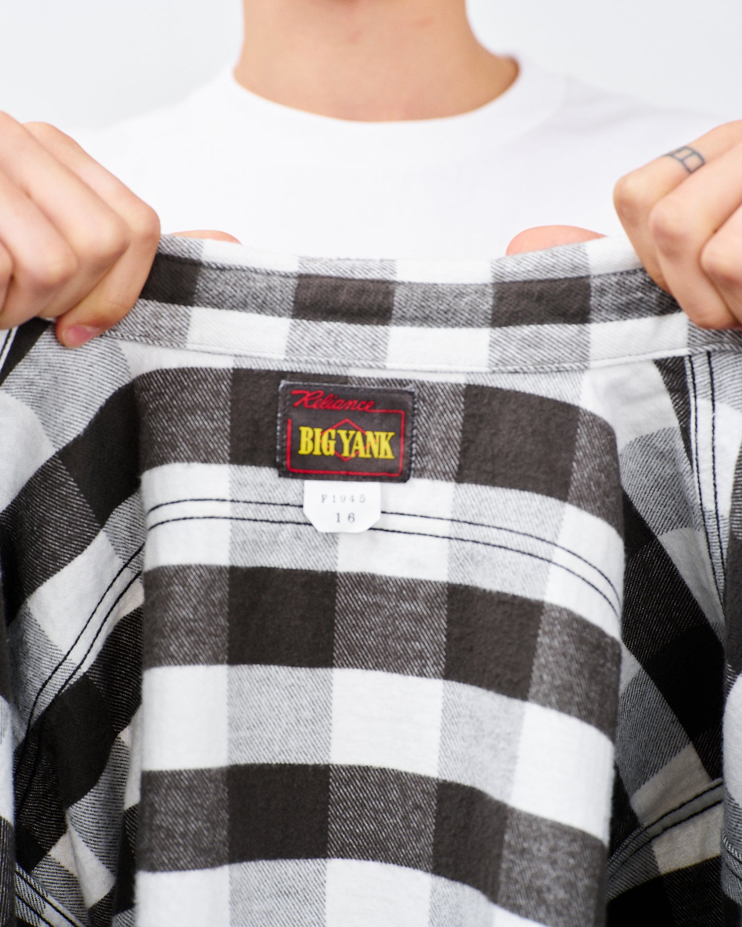 BIG YANK Y1945 SHRITS FLANNEL BROCK CHECK WHITE