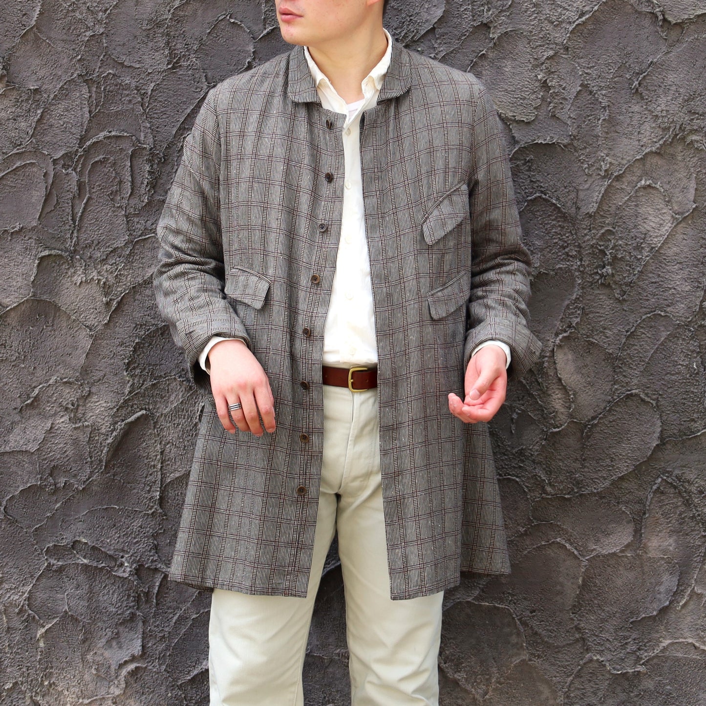 ARTHUR COTTON SILK BROWN CHECKS