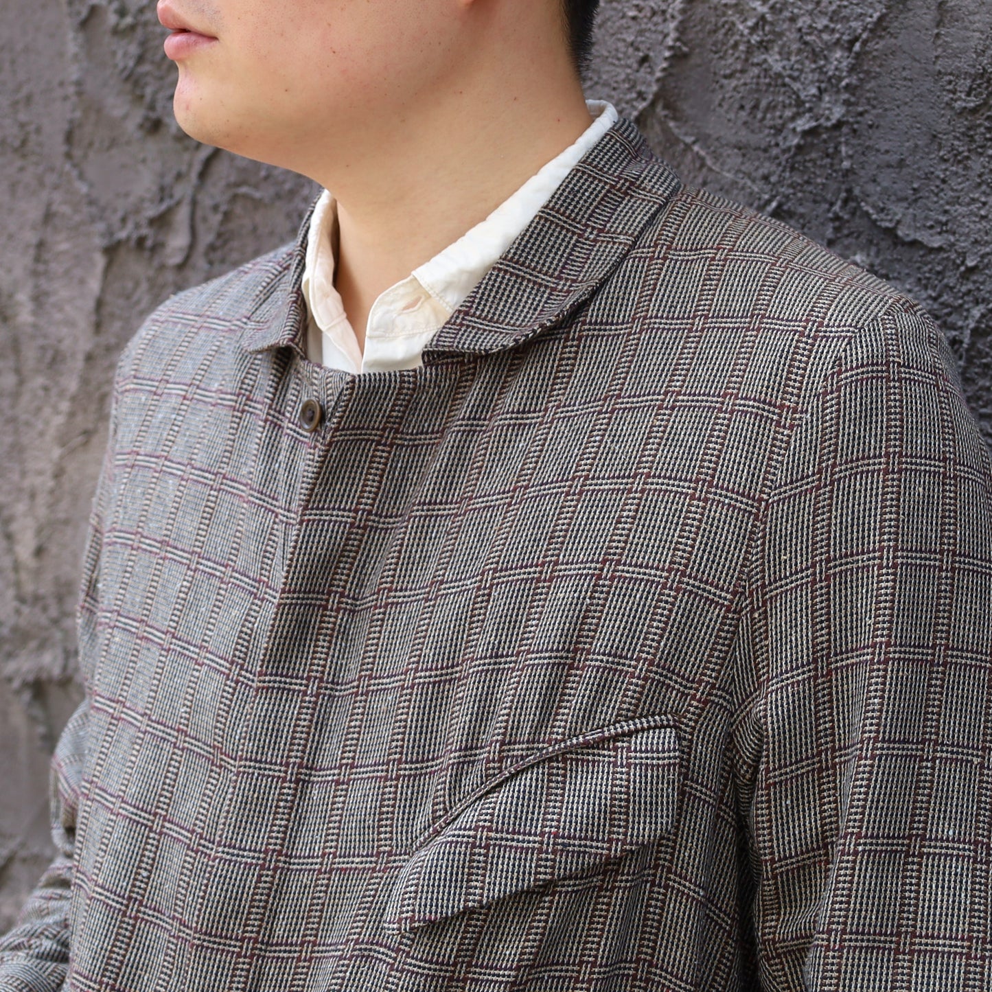 ARTHUR COTTON SILK BROWN CHECKS