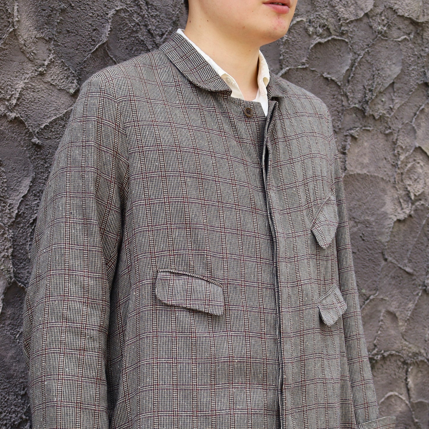 ARTHUR COTTON SILK BROWN CHECKS