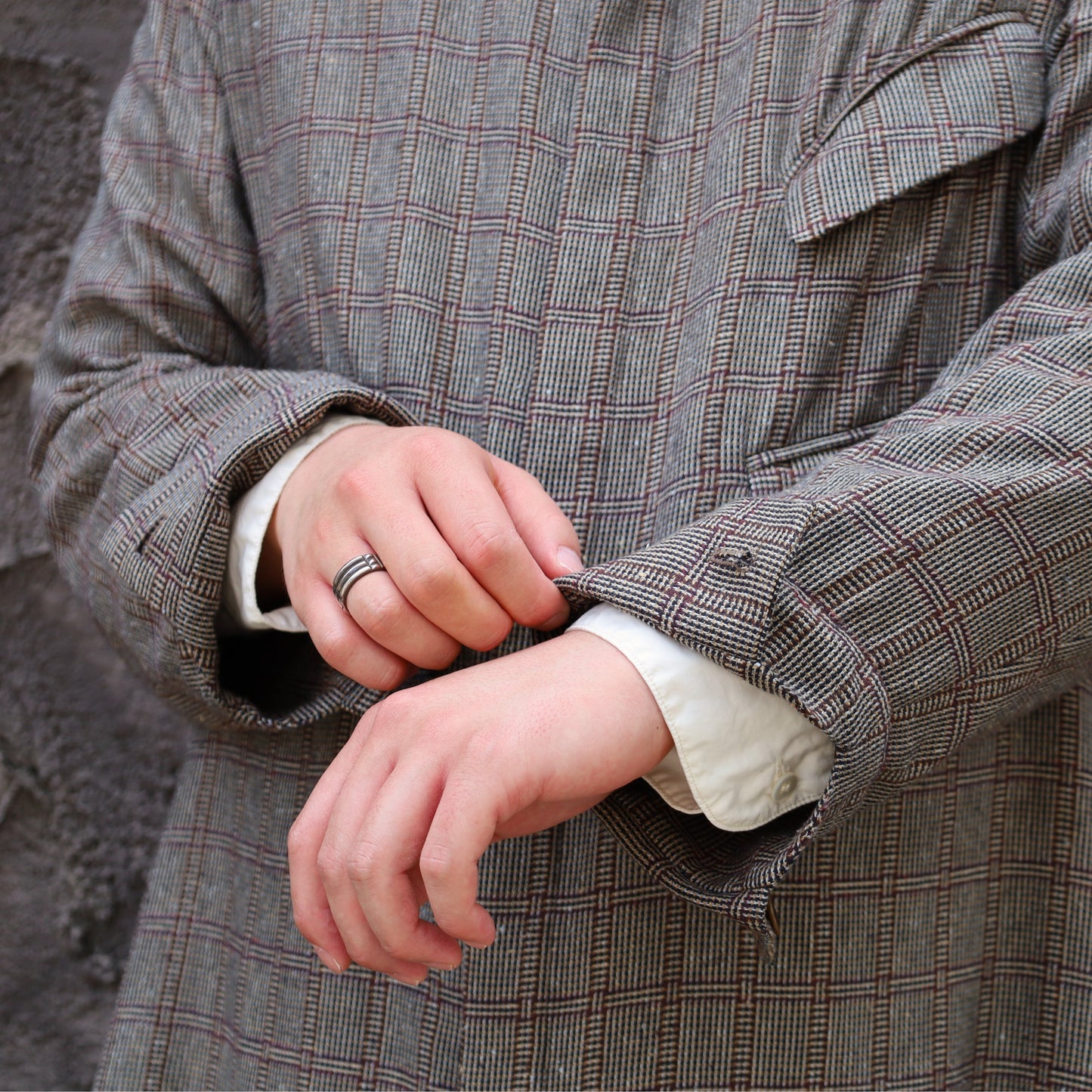 ARTHUR COTTON SILK BROWN CHECKS