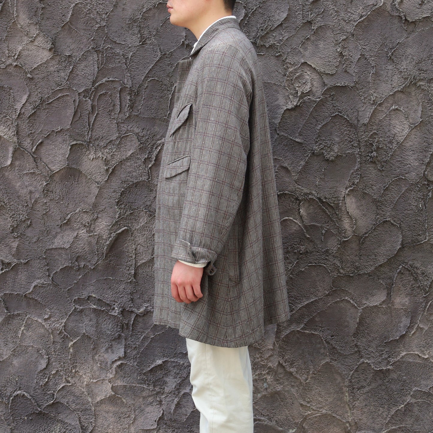 ARTHUR COTTON SILK BROWN CHECKS
