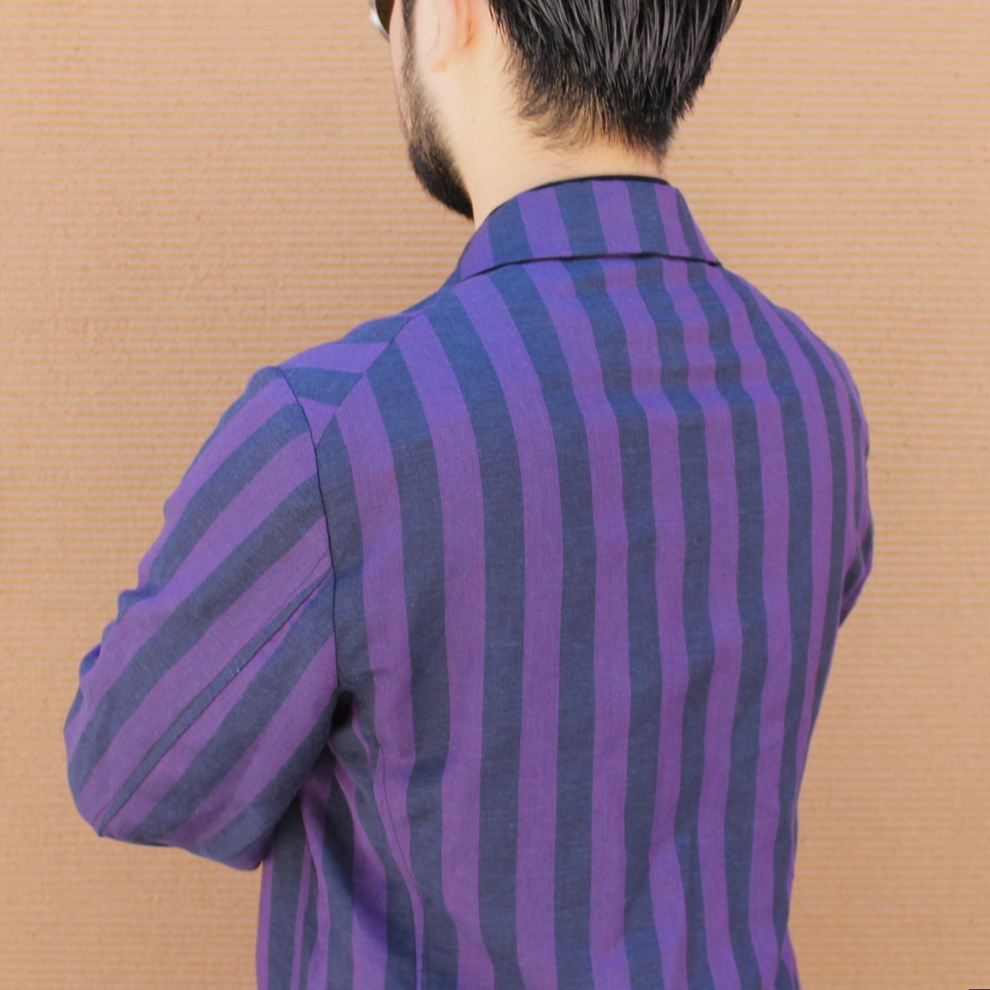 COLLEGE FOX LINEN STRIPES PURPLE