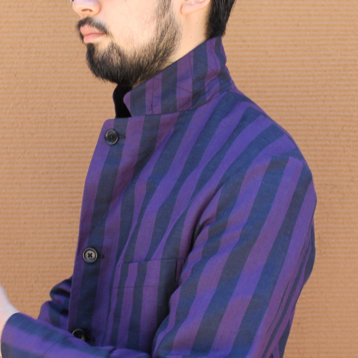 COLLEGE FOX LINEN STRIPES PURPLE