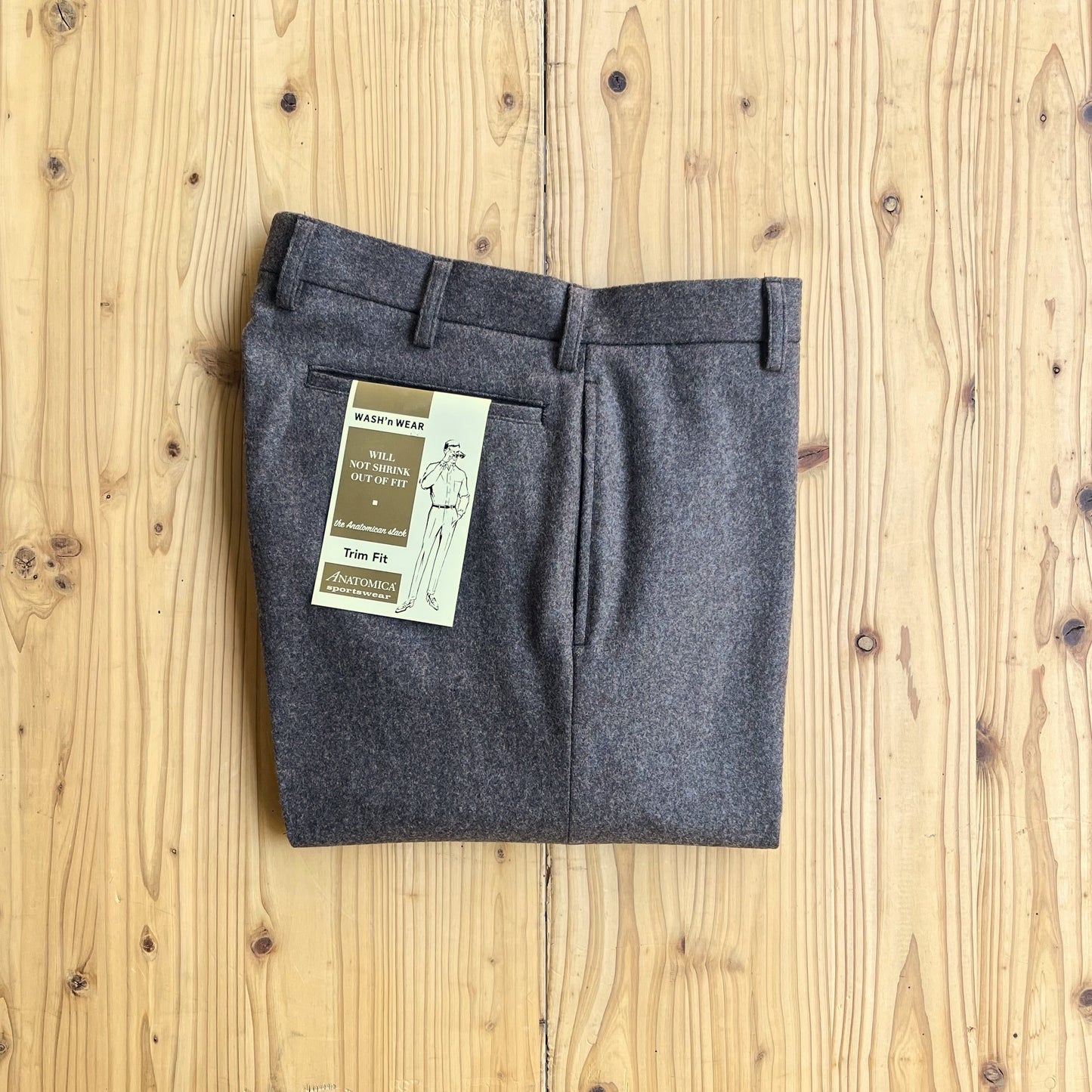 Pantalones de ajuste de ajuste ⅲ Flanela de lana