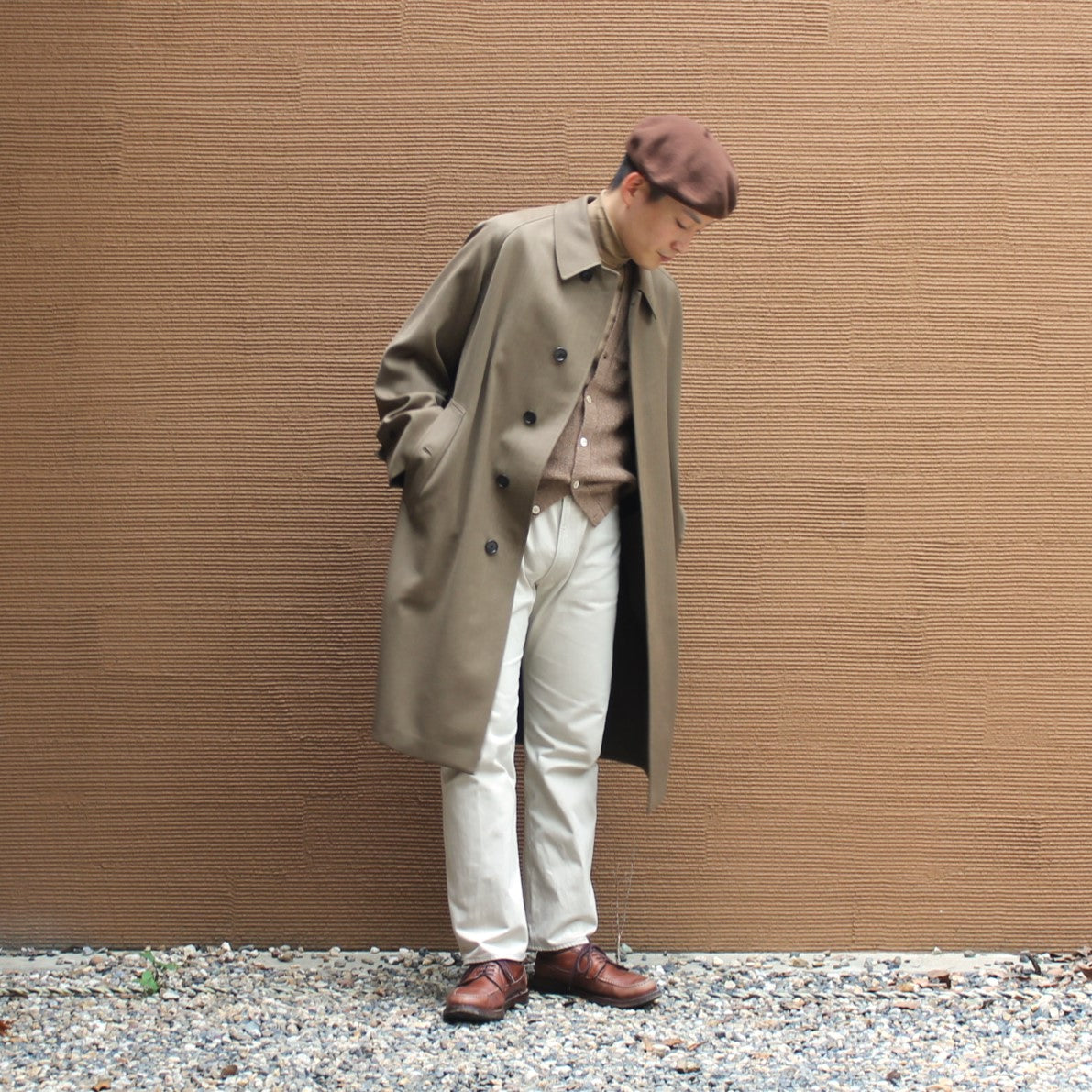 Single Raglan Coat ⅵ Covert Cloth